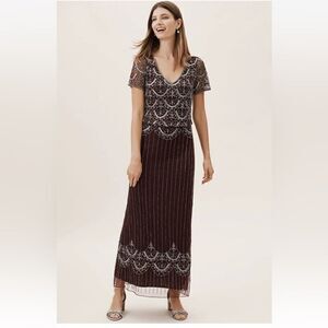 BHLDN | Dresses | Bhldn Jemma Scoopneck Corset Fit And Flare Pink Maxi Dress  | Poshmark